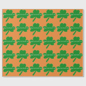 Papier Cadeau Trèfles de la Saint-Patrick (Plat)