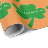 Papier Cadeau Trèfles de la Saint-Patrick (Coin rond)