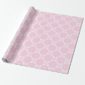 Papier Cadeau Treillis feuillu rose (Déroulé)
