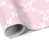 Papier Cadeau Treillis feuillu rose (Coin rond)