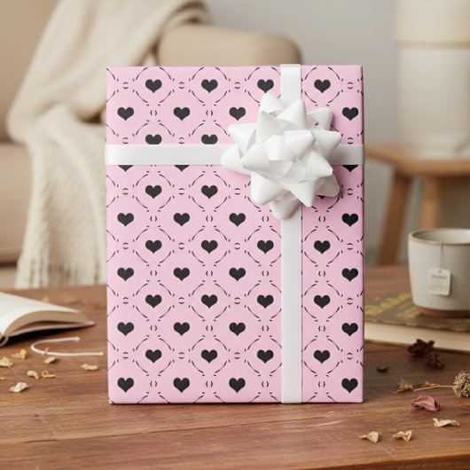 Papier Cadeau Treillis Rose Chéri