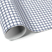 Papier Cadeau Trellis Bleu Nuit - Blanc (Coin rond)