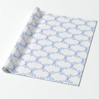 Papier Cadeau Trellis de ruban bleu