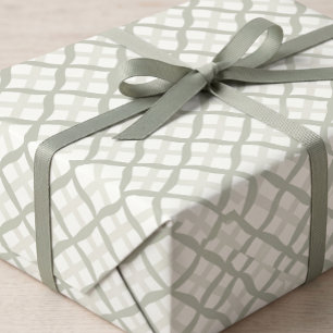 Papier Cadeau Trellis en treillis vert sauge pour une garden-par