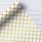 Papier Cadeau Trellis Marocain Blanc Or Moderne Élégant
