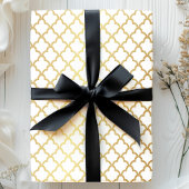 Papier Cadeau Trellis Marocain Blanc Or Moderne Élégant
