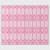 Papier Cadeau Trellis octogonal Chippendale en rose gras (Plat)