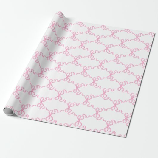 Papier Cadeau Trellis rose en ruban (Déroulé)