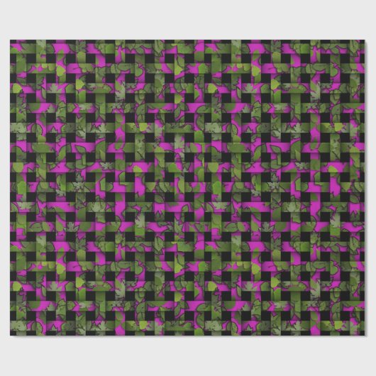 Papier Cadeau Trellis rose Papier à enveloppement Feuille vert (Plat)