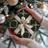 Papier Cadeau Trellis vert cou rose