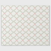 Papier Cadeau Trellis vert cou rose (Plat)