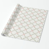Papier Cadeau Trellis vert cou rose (Déroulé)
