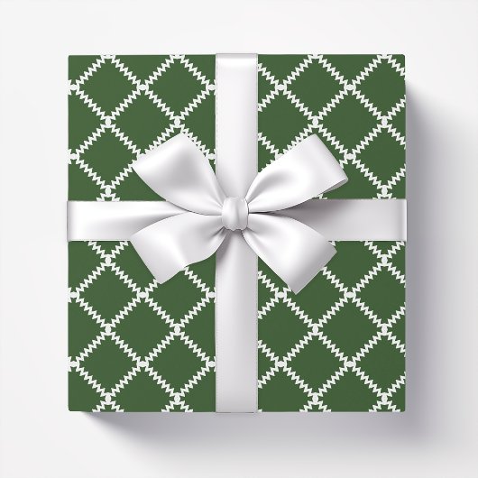 Papier Cadeau Trellis vert foncé en feuille de palme