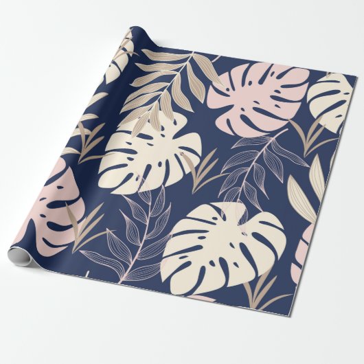 Papier Cadeau Trend abstract seamless pattern with tropical leav (Déroulé)