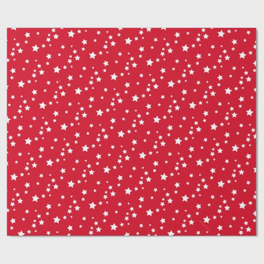 Papier Cadeau Trending Modèle Christmas Red White Stars (Plat)