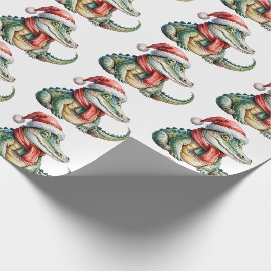 Papier Cadeau Trendy Alligators-Crocodiles Christmas Pattern  (Coin)