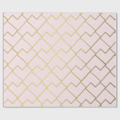 Papier Cadeau Trendy Chic Géométrique Carrelage bleu doré (Plat)