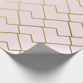 Papier Cadeau Trendy Chic Géométrique Carrelage bleu doré (Coin)