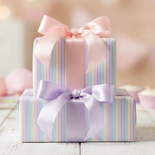 Papier Cadeau Trendy Chic Rainbow Stripes