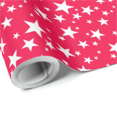 Papier Cadeau Trendy Christmas Red Modèle White Stars Classic (Coin rond)
