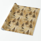 Papier Cadeau Trendy Gold & Bronze Metallic Christmas Tree (Déroulé)