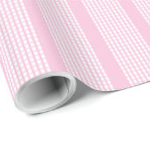 Papier Cadeau Trendy Light Pink Checkered Birthday Gift Wrap (Coin rond)