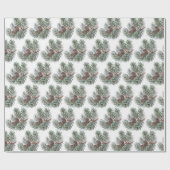 Papier Cadeau Trendy Merry Christmas Pine Cones and Branches (Plat)