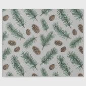 Papier Cadeau Trendy Merry Christmas Pine Cones and Branches (Plat)