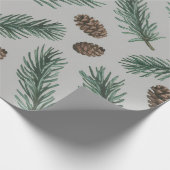 Papier Cadeau Trendy Merry Christmas Pine Cones and Branches (Coin)