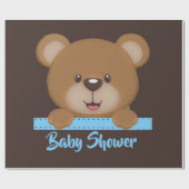 Papier Cadeau Trendy mignon Teddy Bear Boy Baby shower (Plat)