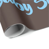 Papier Cadeau Trendy mignon Teddy Bear Boy Baby shower (Coin rond)