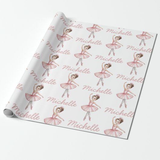 Papier Cadeau Trendy Personalized ballet Ballerina dancer (Déroulé)