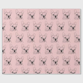 Papier Cadeau Trendy Pink French Bulldog Bull Dog (Plat)