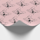 Papier Cadeau Trendy Pink French Bulldog Bull Dog (Coin)