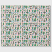 Papier Cadeau Trendy plante amant cactus succulent rose mignon (Plat)