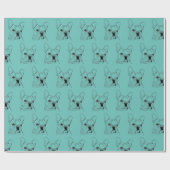 Papier Cadeau Trendy Teal French Bulldog Bull Dog (Plat)