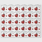 Papier Cadeau Très moderne Red Ladybug Personnalisé (Plat)