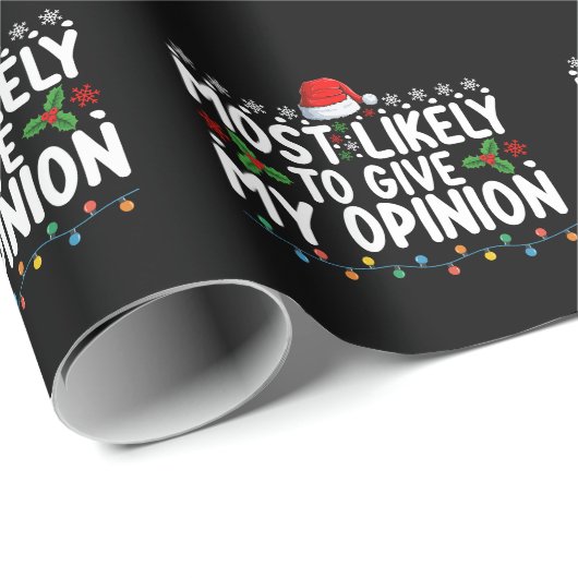 Papier Cadeau Très Probable De Donner Mon Avis Vacances De Noël (Coin rond)