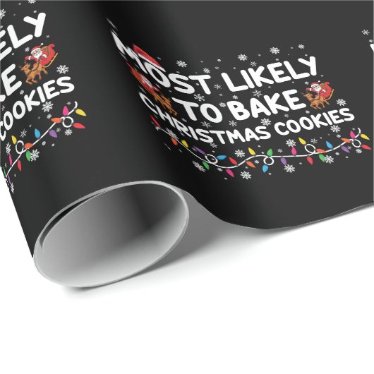 Papier Cadeau Très Probable De Faire Cuire Des Cookies De Noël X (Coin rond)