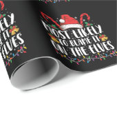 Papier Cadeau Très Probable De Le Blâmer Sur Les Elfes Noël (Coin rond)