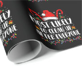 Papier Cadeau Très Probable De Nettoyer Après Tout Noël (Coin rond)