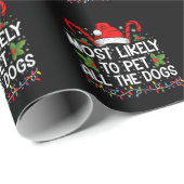 Papier Cadeau Très Probable De Pet Tous Les Chiens Drôle Noël (Coin rond)