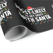 Papier Cadeau Très Probable De Se Sentir Avec Père Noël Christma (Coin rond)