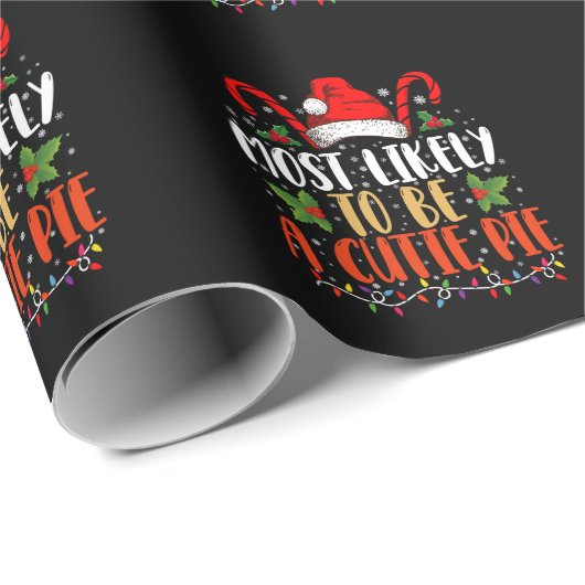 Papier Cadeau Très Probable D'Être Une Cutie Pie Thanksgiving No (Coin rond)