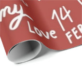 Papier Cadeau Très tendance Saint Valentin Rouge (Coin rond)