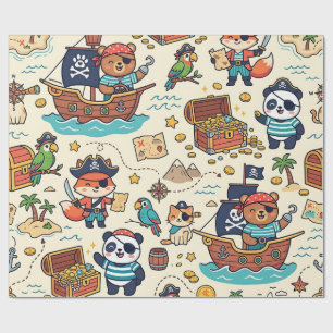 Papier cadeau Trésor de bateau pirate