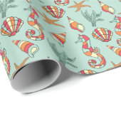 Papier Cadeau Trésor de la mer (Coin rond)