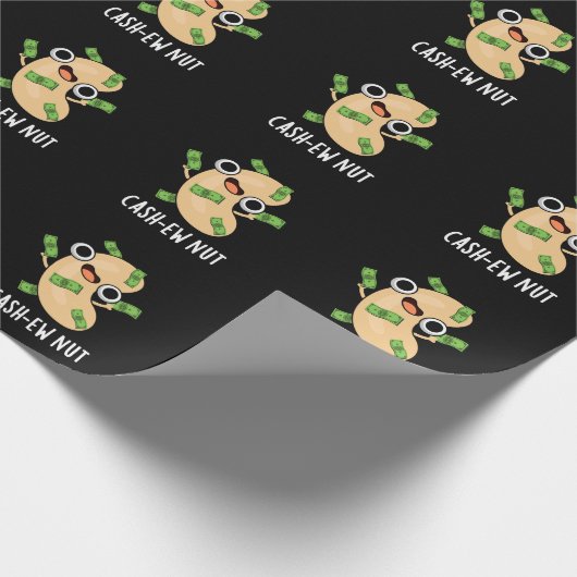 Papier Cadeau Trésorerie Nut Funny Cashew Nut Pun Dark BG (Coin)