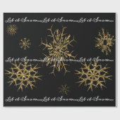 Papier Cadeau Trésors de neige dorée Nuit de Noël (Plat)