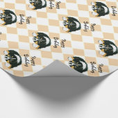 Papier Cadeau Tri chiot de noir australien de berger - Jacquard (Coin)